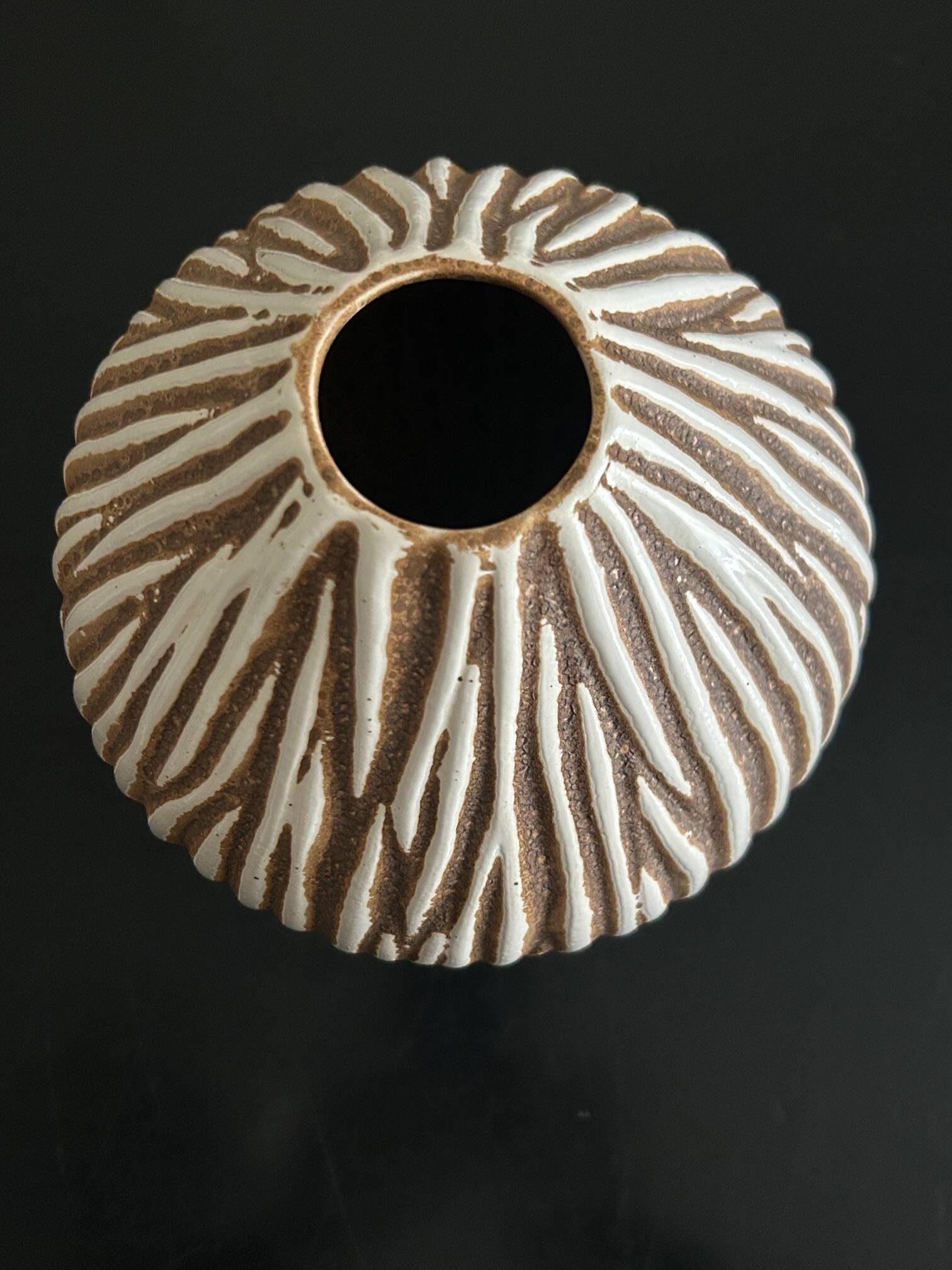striped ceramic vase 1970
