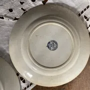 Round ironstone dishes E. Bourgeois Large deposit decorated with violets
