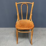 Set of 4 wooden bistro chairs with graceful seats