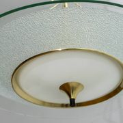 Fontana Arte Style Mid-Century Italian Glass and Brass Chandelier 40s