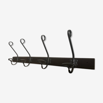 Coat rack with 4 hooks for clothes and hats