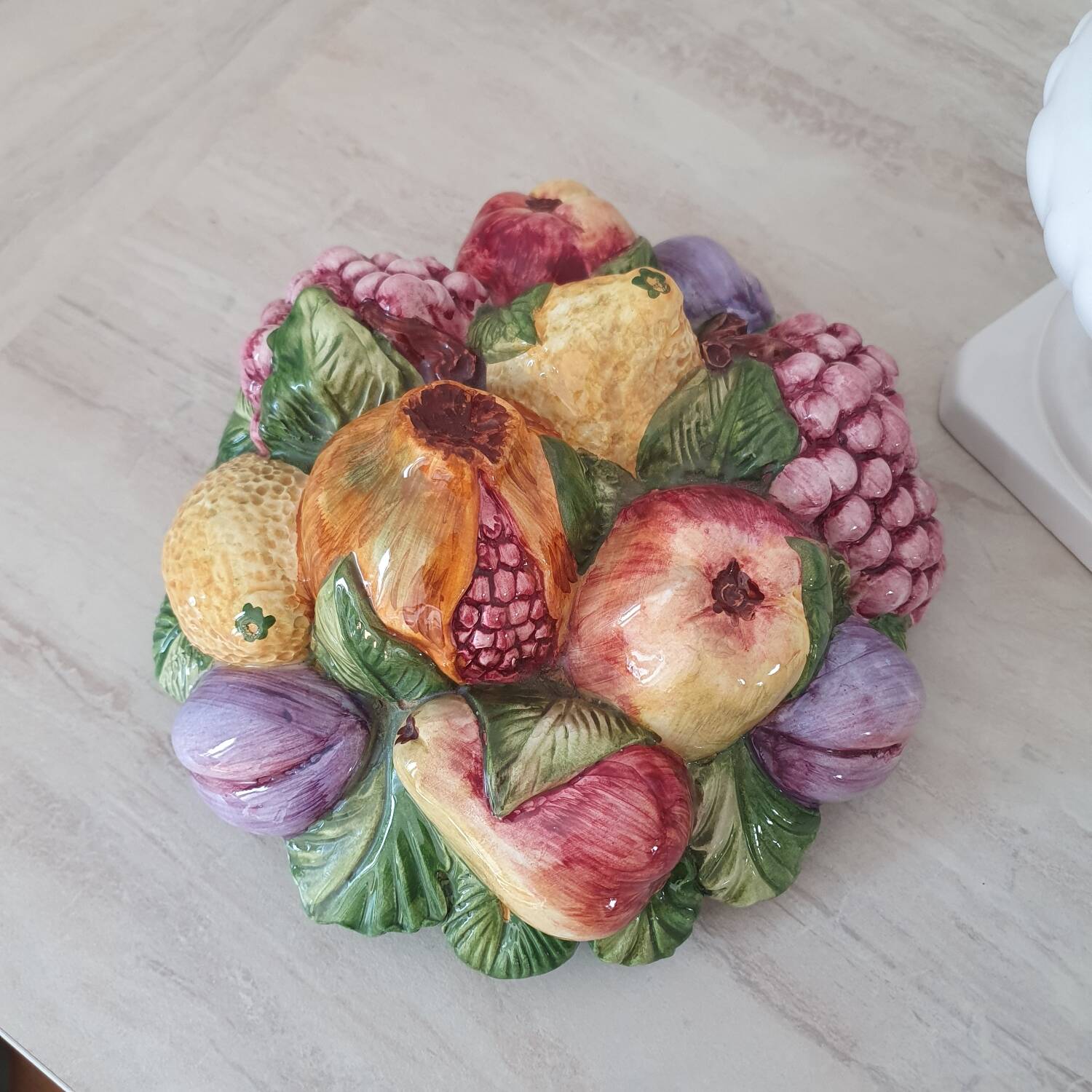 Medici vase and slipware fruit composition