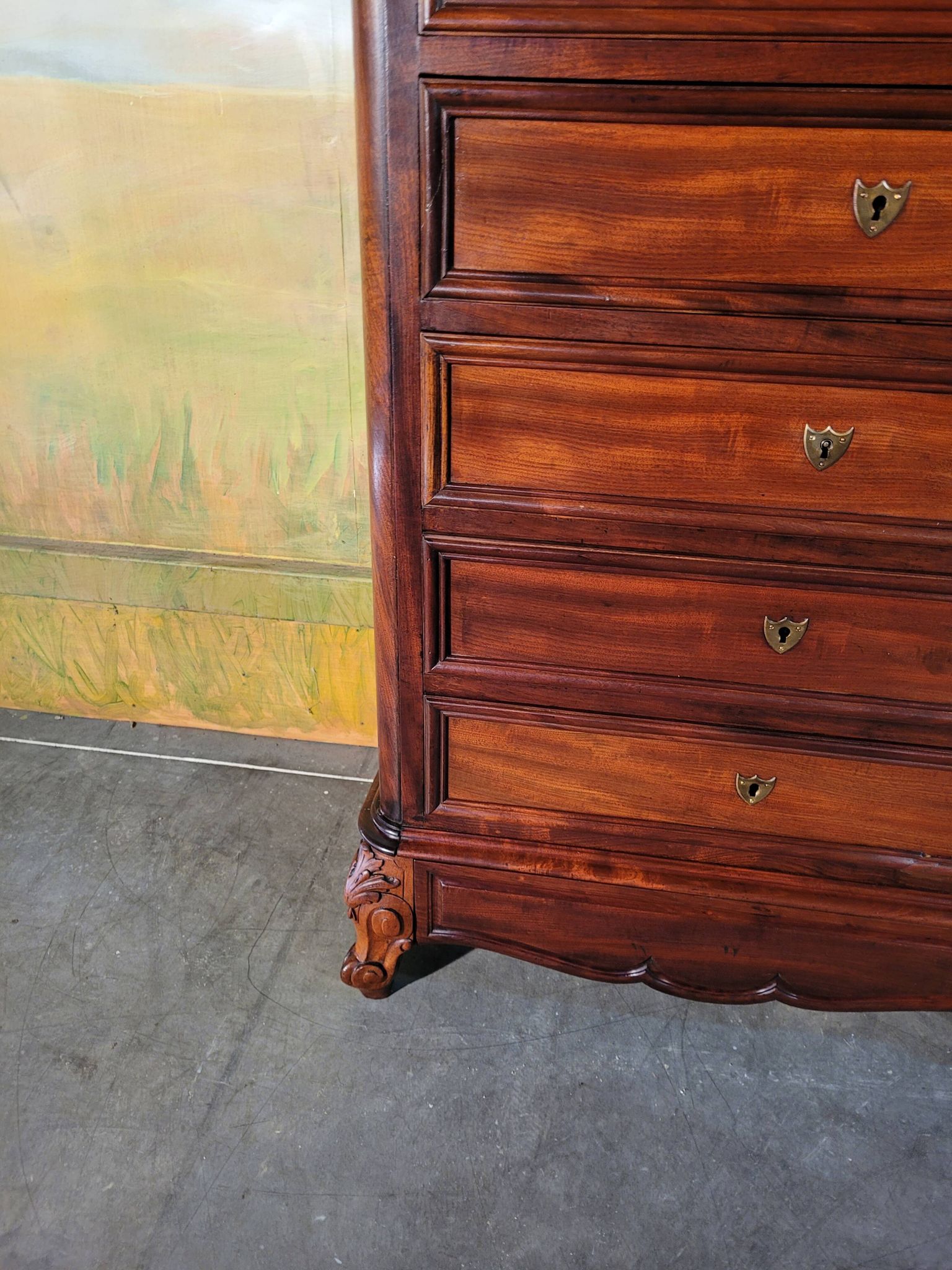 Chiffonnier grande commode en acajou époque xixème