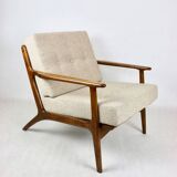 Danish Vintage Beige Boucle Armchair, 1970s