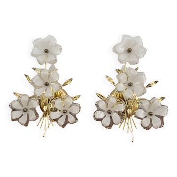 Lot appliques fleurs Murano