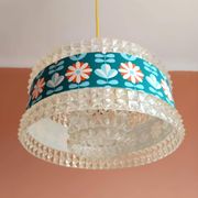 Vintage 1970s plexiglass and flower pendant light