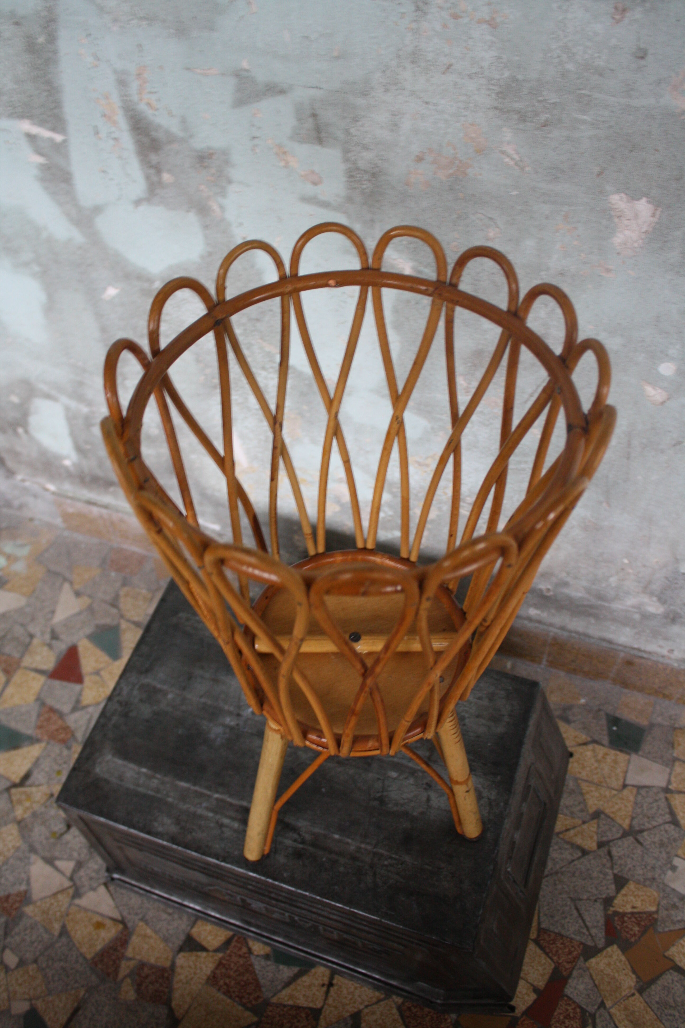 1960's vintage rattan worker