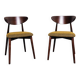 Ensemble de 2 chaises de salle à manger jaune noisetier