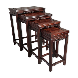 4 Asian nesting tables in exotic wood - China