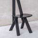 Set of six black dining chairs