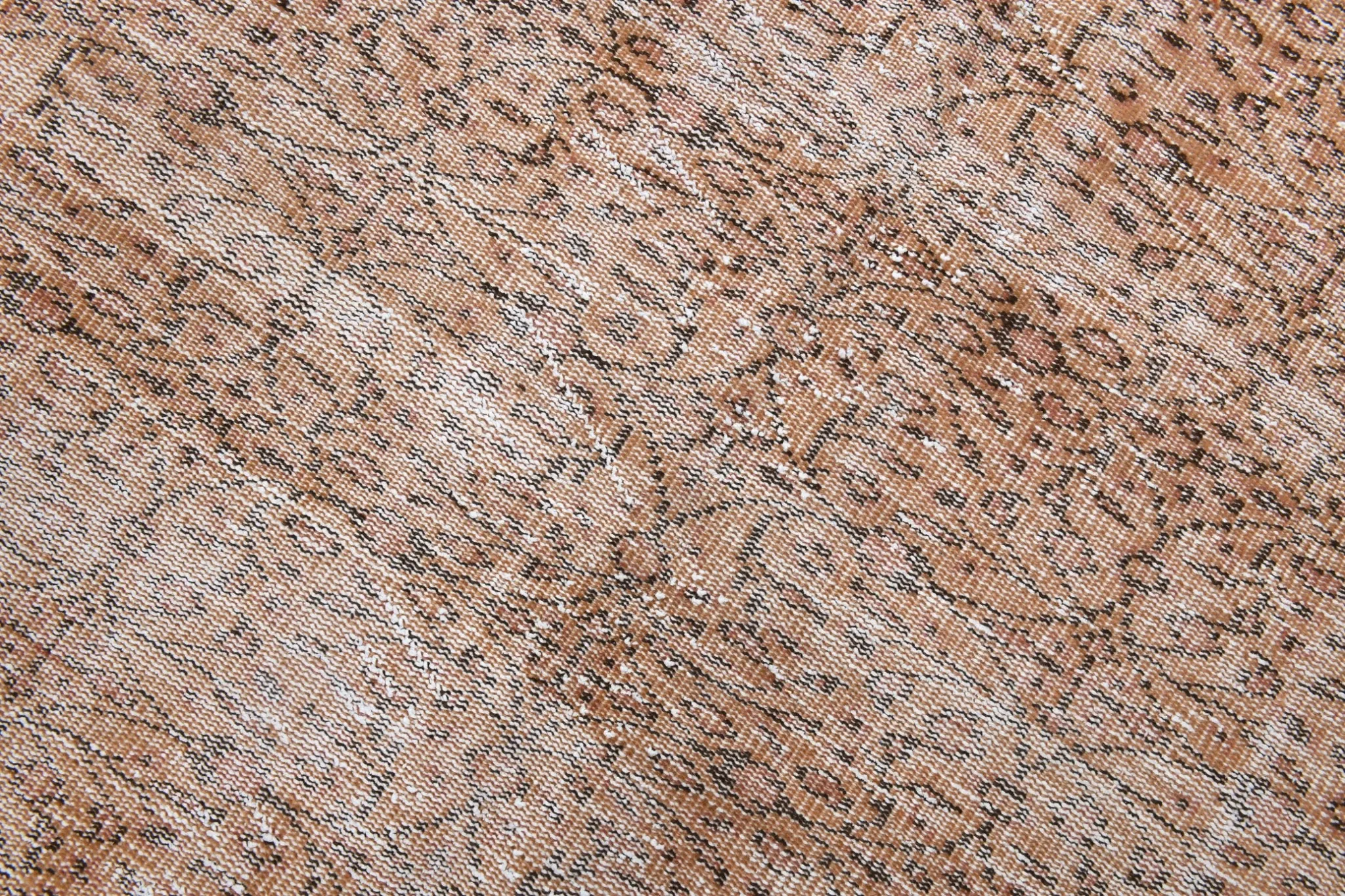 Terracotta & Rust Brown Floral Persian Rug, Turkish Vintage Antique Carpet