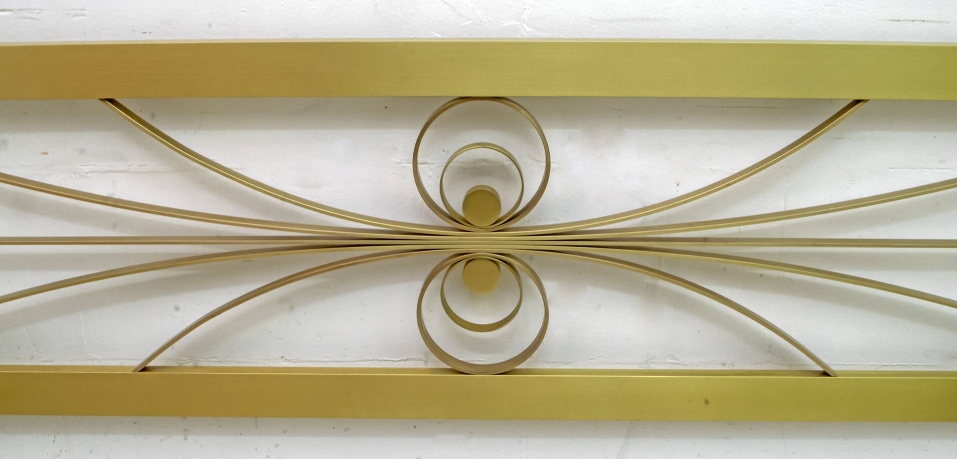 Mid-Century Modern Gilded and Satin Brass Double Bed, 1970