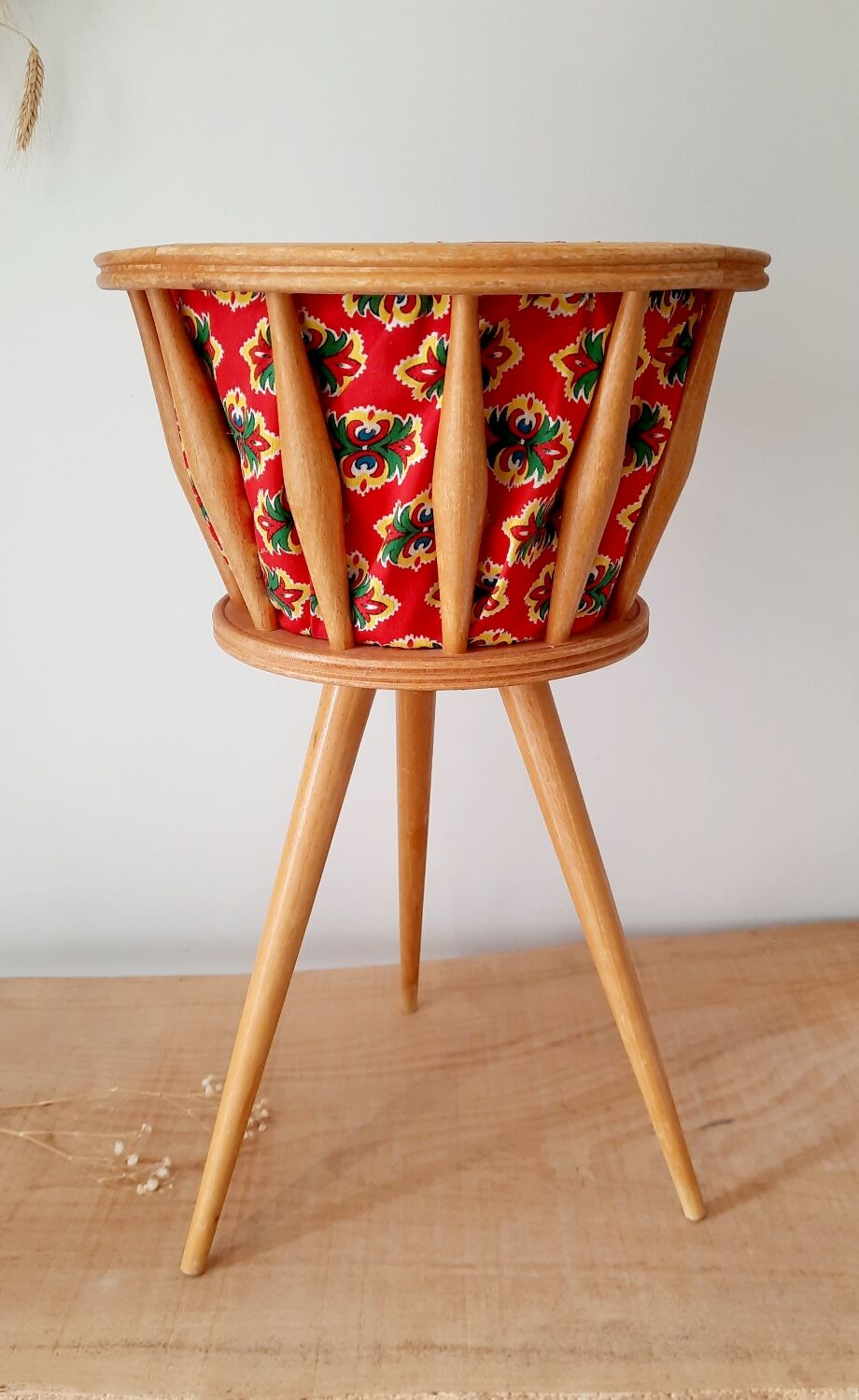 Vintage sewing basket worker