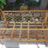 Lit de bébé en rotin années 50