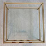 Italian 1970'S coffee table in brass and glass with 2 trays