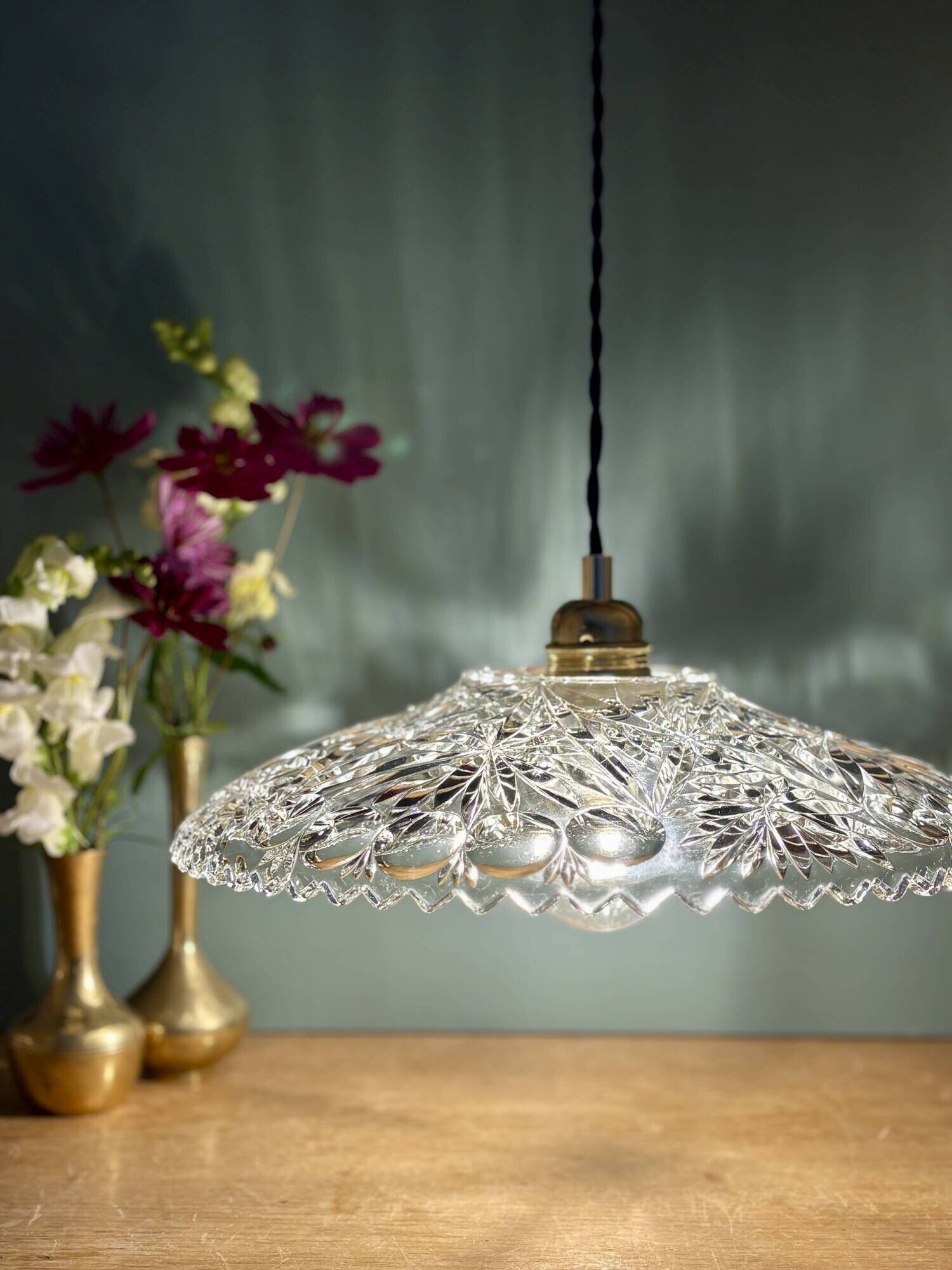 Vintage glass pendant light - tableware collection (CV31) -