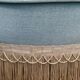 Paire de fauteuils crapaud capitonnés velours bleu vintage 1970