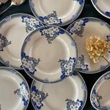 Lot 6 flat plates, 1 dish, 1 Ceranord Saint Amand Vintage 1950s dish