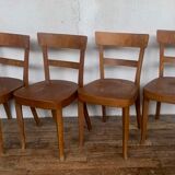 Set of 4 curved wood bistro chairs