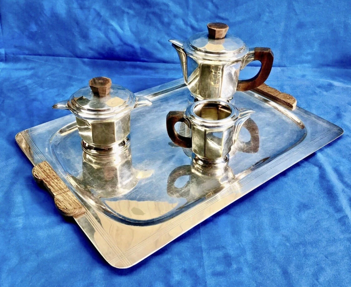 Ercuis silver-plated tea service Art Deco