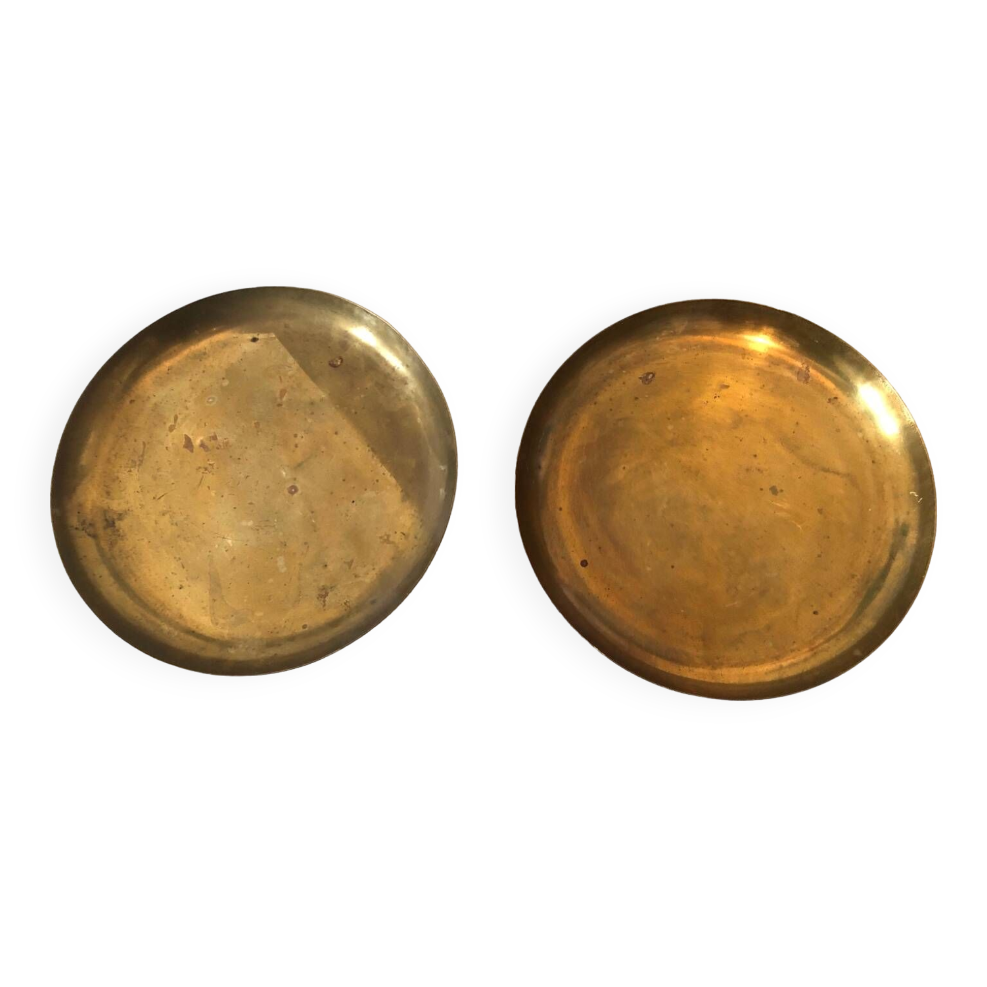 Pair of gilded brass cups