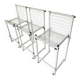 Set de 3 tabourets de comptoir modernistes italiens, acier laqué blanc 1970