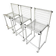 Set de 3 tabourets de comptoir modernistes italiens, acier laqué blanc 1970