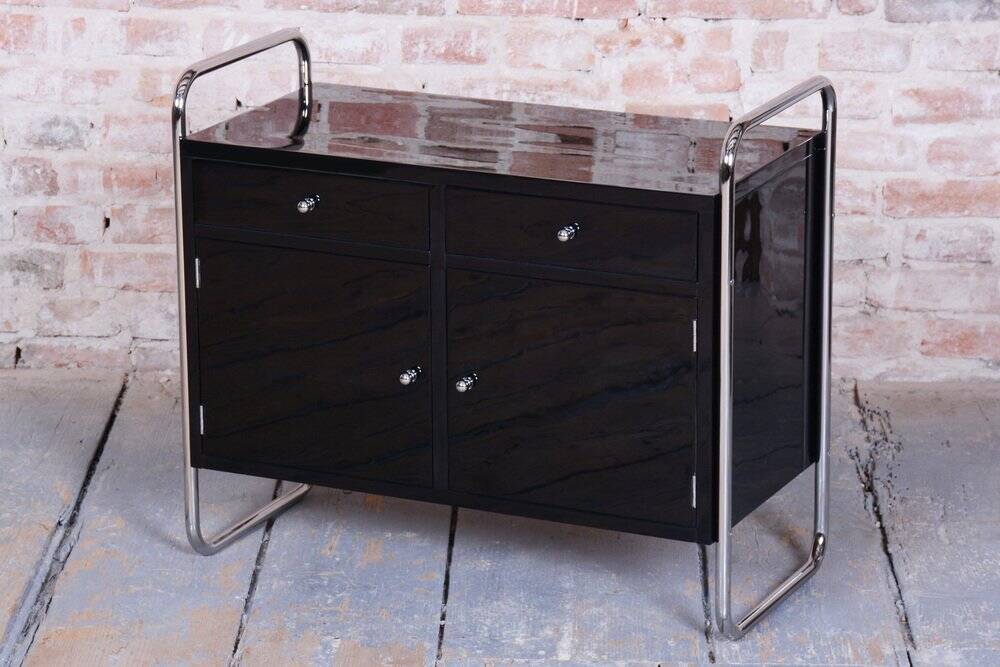 Bauhaus cabinet in chrome steel by R. Slezák, Czech, 1930s