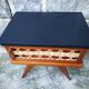 Bedside table wood and braided rattan