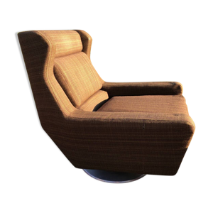Fauteuil vintage Airborn - tissu marron