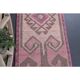 Vintage Turkish Oushak Handmade Wool Cotton Pink Runner Rug 294x283