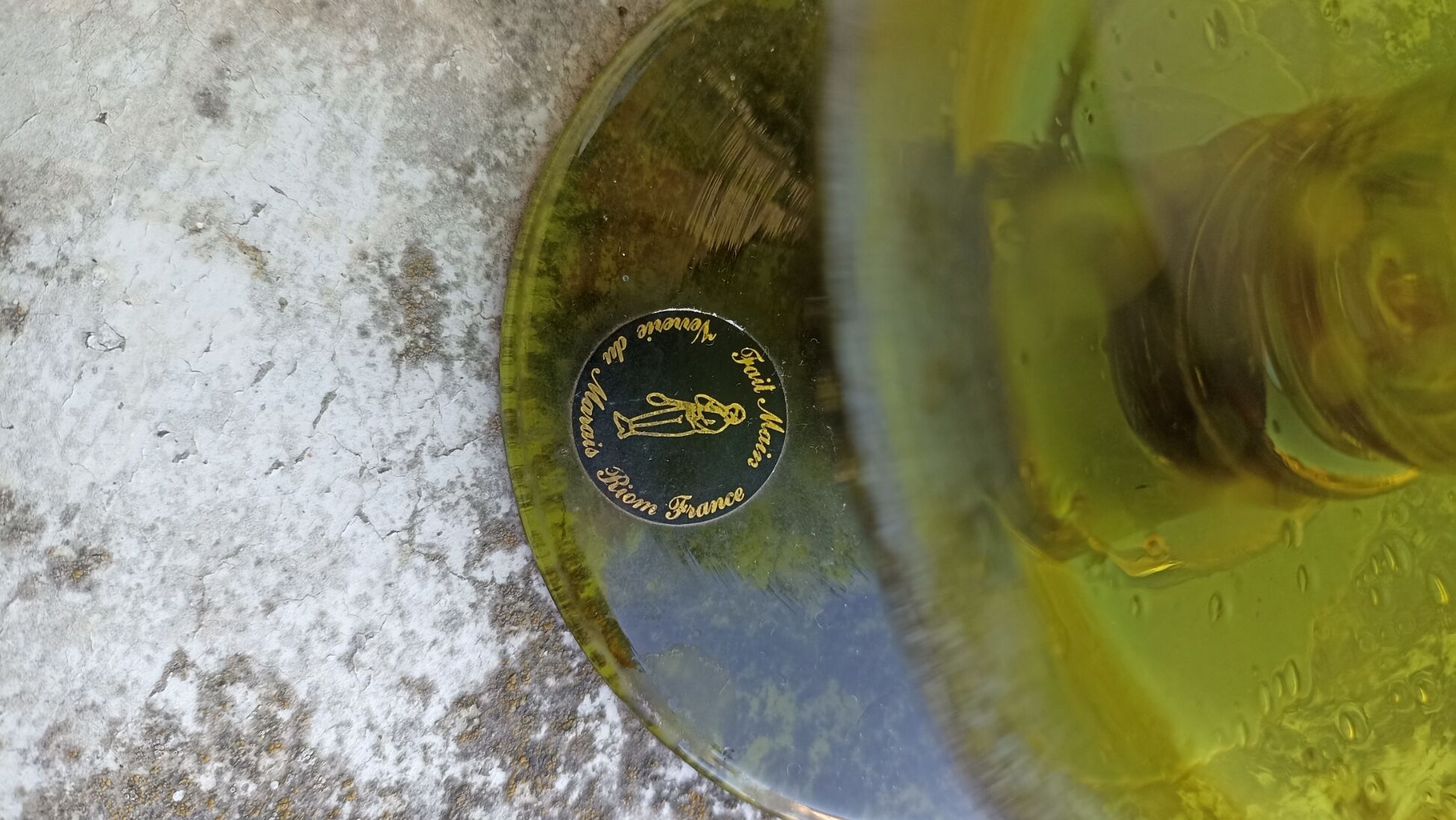 Outdoor photophore in bubbled glass by Verrerie du Marais