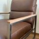 A pair genuine leather armchairs.