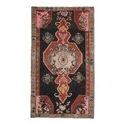 1970s Vintage Turkish Hand-Knotted Wool Cotton Brown Area Rug 234x417