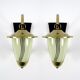 Set of 2 brass and glass wall lamps, 1950s
