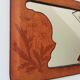 Vintage 70s mirror in wood and leather