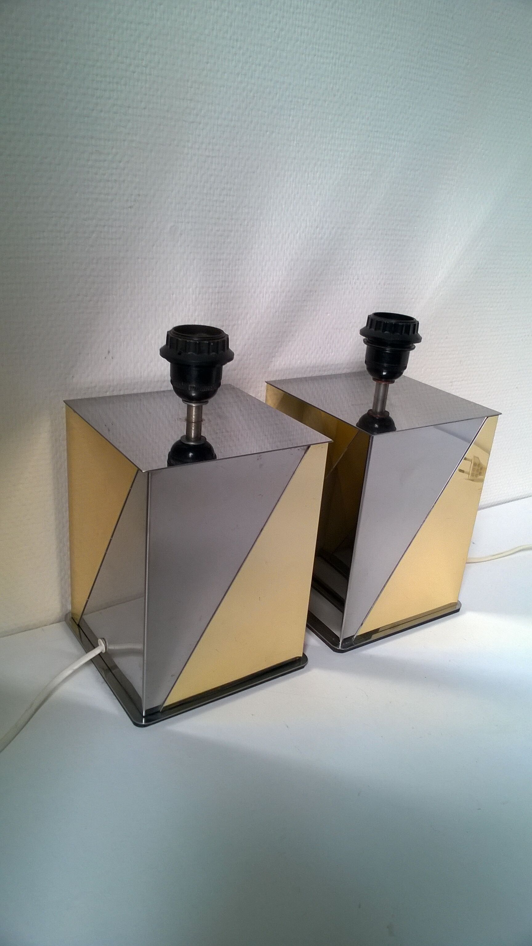 Paire de pieds  de lampes  design vintage