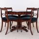 Biedermeier dining set, round table and four chairs, 19th century