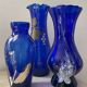 Trio de vases Art Déco bleu cobalt