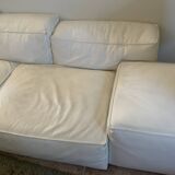Cadence sofa white leather Rochebobois
