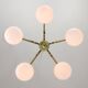 Mid-Century Modern Italian Brass and Opaline Chandelier, 1960