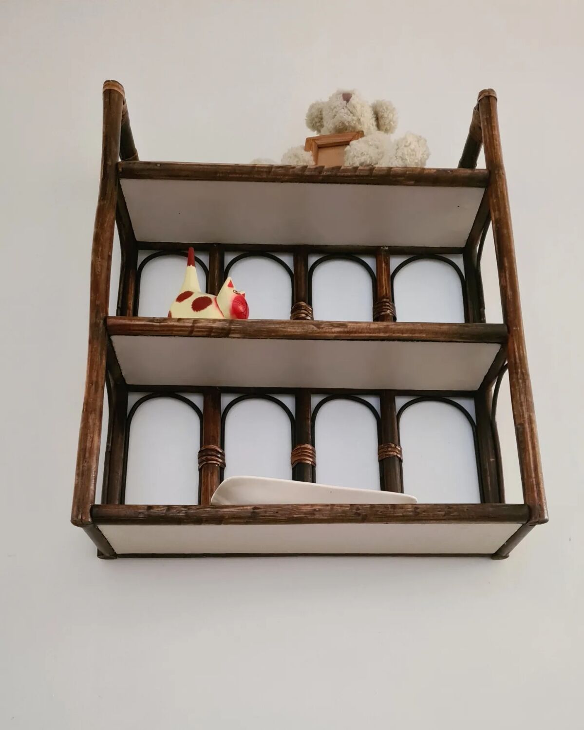Vintage rattan shelf