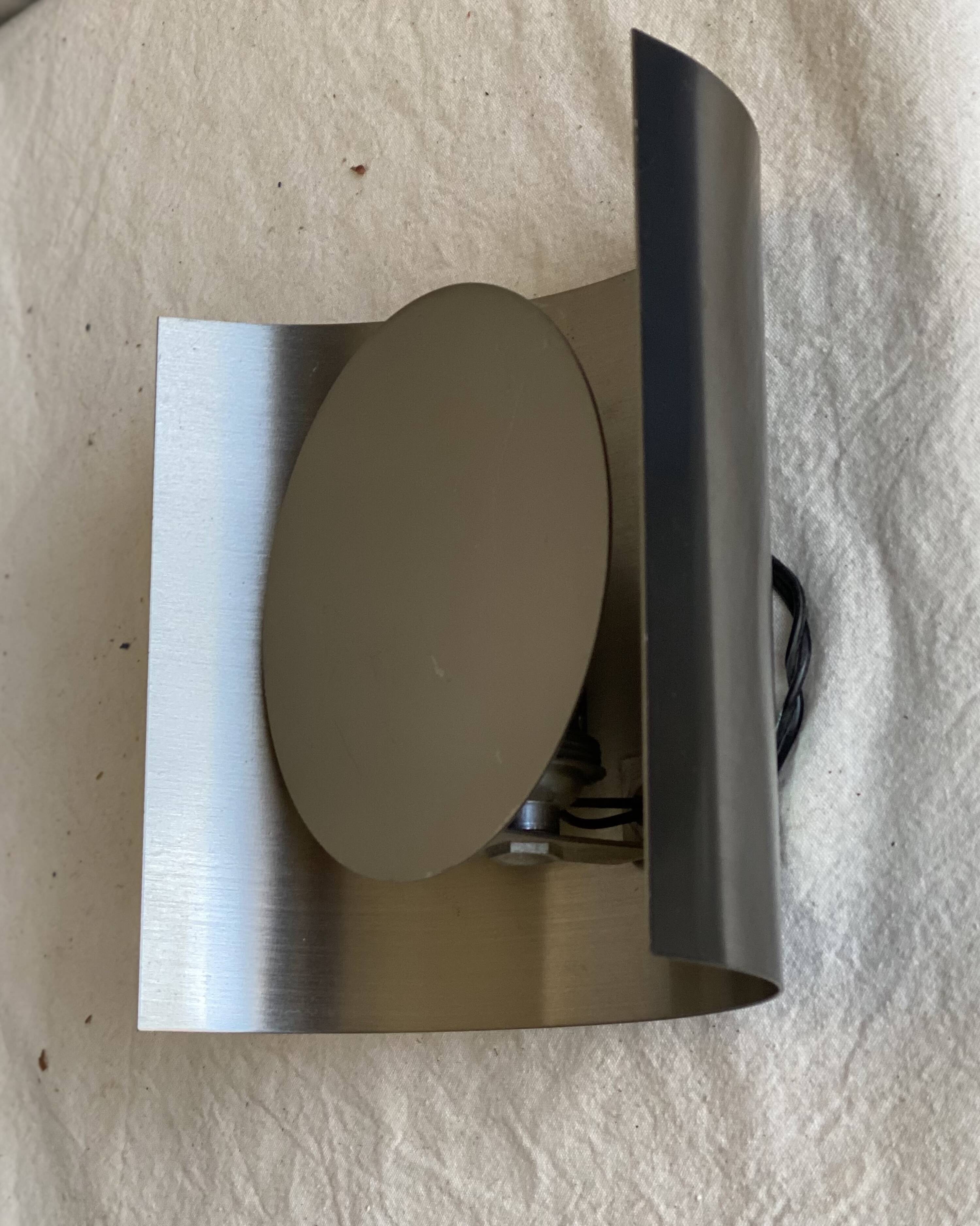 Vintage 1970s space age chrome wall lamp