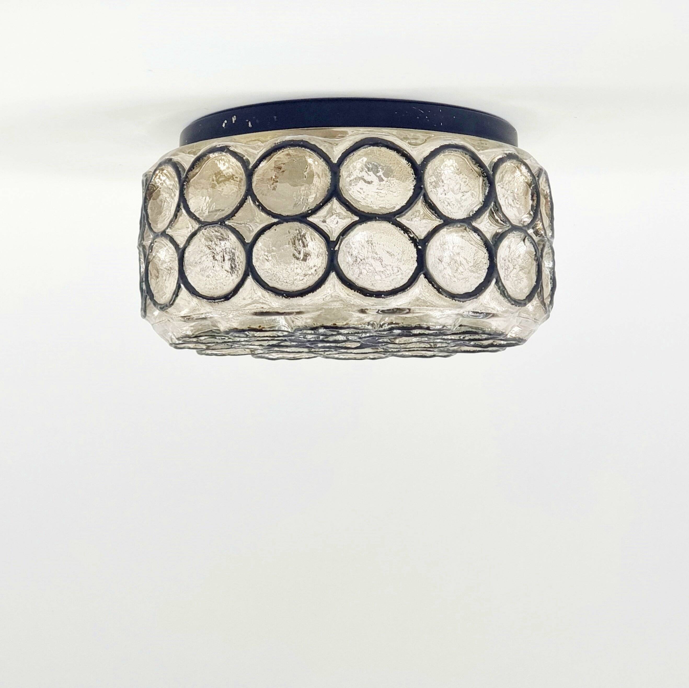 Applique ou plafonnier en verre du milieu du siècle de Limburg, Allemagne, années 1960