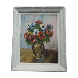 Painting painting bouquet of flowers by J Lauga