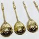 Hénin et Cie – 12 teaspoons with Russian-style silver-gilt handles