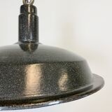 Vintage industrial dark grey enamel hanging light, 1950s