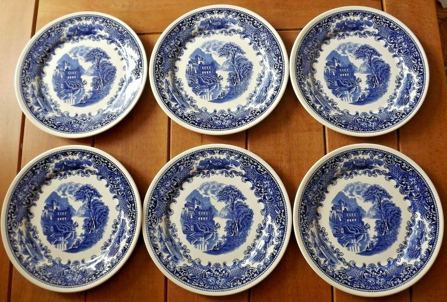 Set of 6 Dinner Plates Dutch Royal Sphinx Maastricht Cambridge Old England 3585