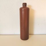 bottle, vase, soliflore in brown glazed stoneware