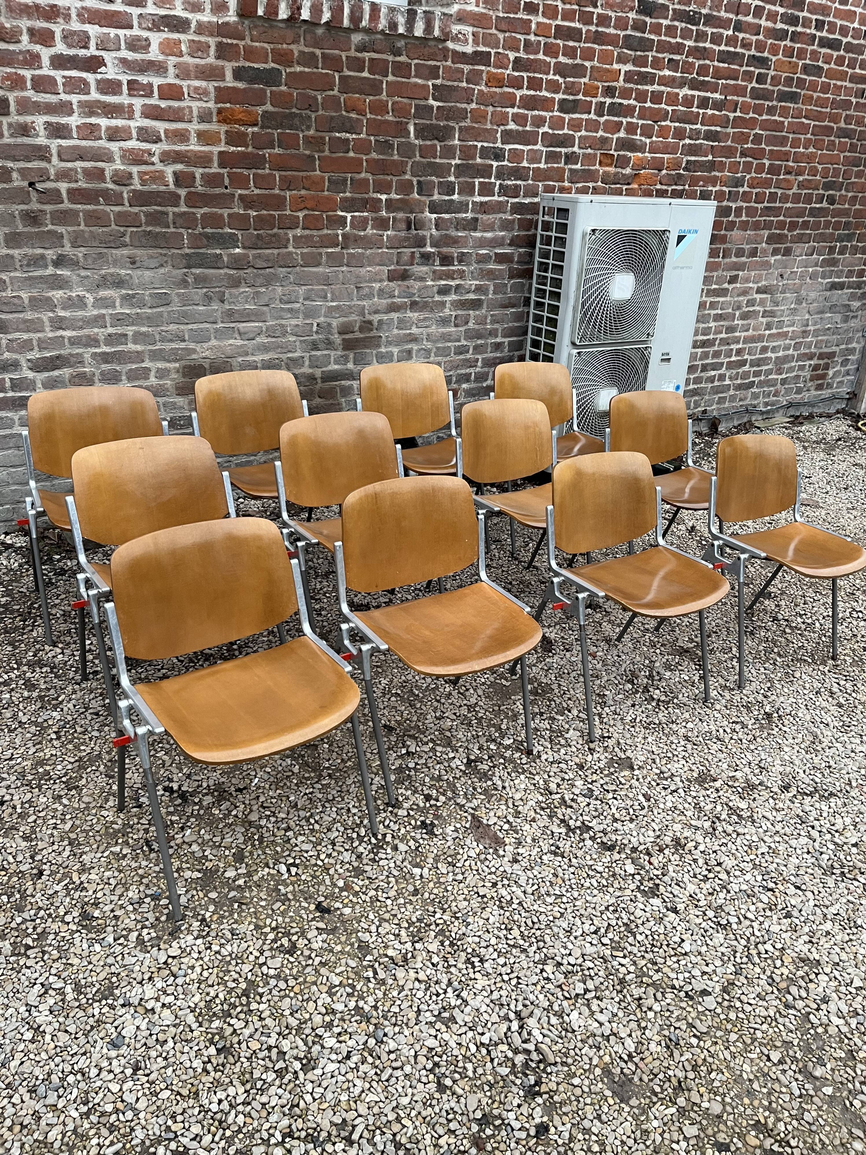 Set of 12 DSC 106 chairs by Giancarlo Piretti for Castelli